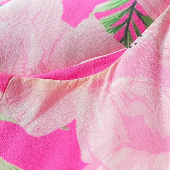 French Connection Pink Floral Silk Maxi Dress - 6 - Picture 4 of 6